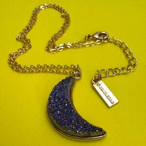 Gold and Purple Crescent Necklace